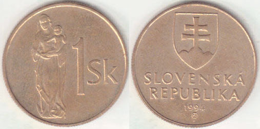 1994 Slovakia 1 Korun (Unc) A008169